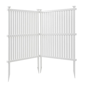 English Elm Privacy Screen Vinyl Lattice Panel Set Outdoor Enclosure for Patio and Garden Spaces B100128101