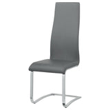 English Elm Grey and Chrome High Back Side Chairs (Set Of 4)