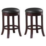 Swivel Counter Height Stools, Dark & Medium Brown, Set of 2 - 19 x 19 x 24