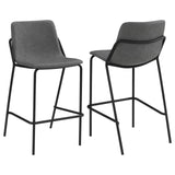 English Elm Grey and Black Bar Stools (Set Of 2) With Footrest