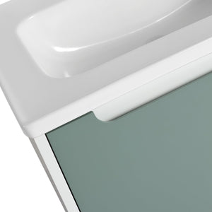 English Elm 36" Ceramic Vanity Sink Top Only - Integrated Porcelain Countertop, Pre-Drilled Faucet Hole, Easy Install, Durable Glaze Finish W999P146381