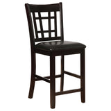 English Elm Black and Espresso Lattice Back Counter Height Stools (Set Of 2)