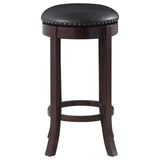 English Elm Dark Brown and Medium Brown Swivel Bar Stools (Set Of 2)