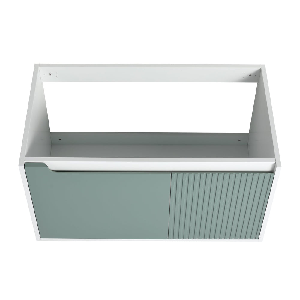 English Elm 36'' 36" Floating Wall-Mounted Bathroom Vanity Cabinet, 2-Door Soft-Close Hinges, Eco Plywood, Water-Resistant Finish W999P146238
