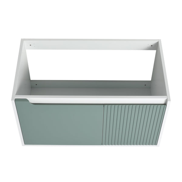 English Elm 36'' 36" Floating Wall-Mounted Bathroom Vanity Cabinet, 2-Door Soft-Close Hinges, Eco Plywood, Water-Resistant Finish W999P146238