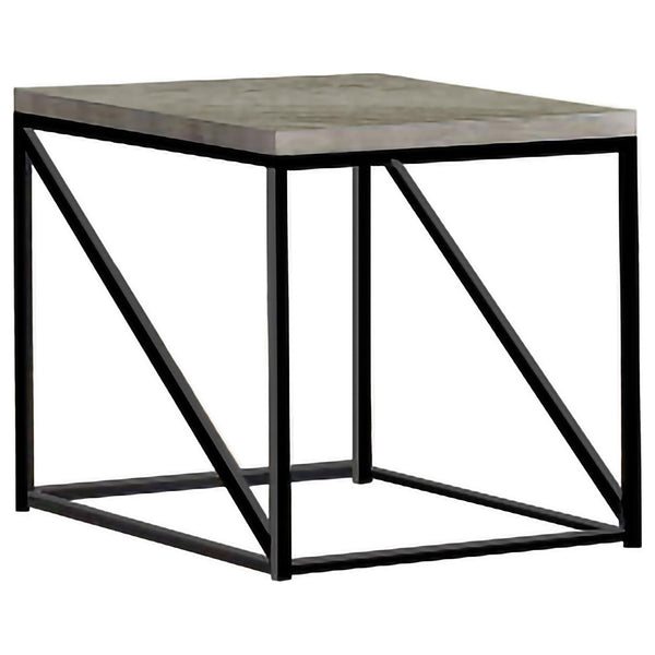 English Elm Sonoma Contemporary Grey Square End Table with Geometric Black Metal Frame and Natural Wood Top - Chic Industrial Accent Piece B062P145637