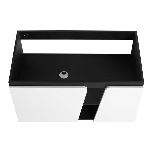 English Elm 36'' 36" Floating Wall-Mounted Vanity Cabinet 36'' Modern Plywood Bathroom Storage with Soft-Close Doors, Water-Resistant Finish W999P146429