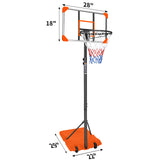 Hearth and Haven Luster Portable Basketball Goal System with Stable Base and Wheels, Orange and Transparent W1408138174