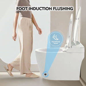 English Elm Heated Seat Smart Toilet Compact One-Piece Tankless WC with Foot Sensor, LED Night Light, Knob Control WF314234AAA