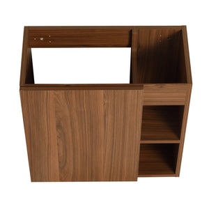 English Elm 20'' Floating Wall-Mounted Vanity with Resin Sink, Soft-Close Door & Open Shelves for Compact Baths Walnut W999P143199