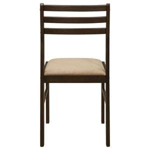 English Elm Cappuccino 3-Piece Drop Leaf Dining Set with Beige Upholstered Ladder-Back Chairs for Nooks B062P145671