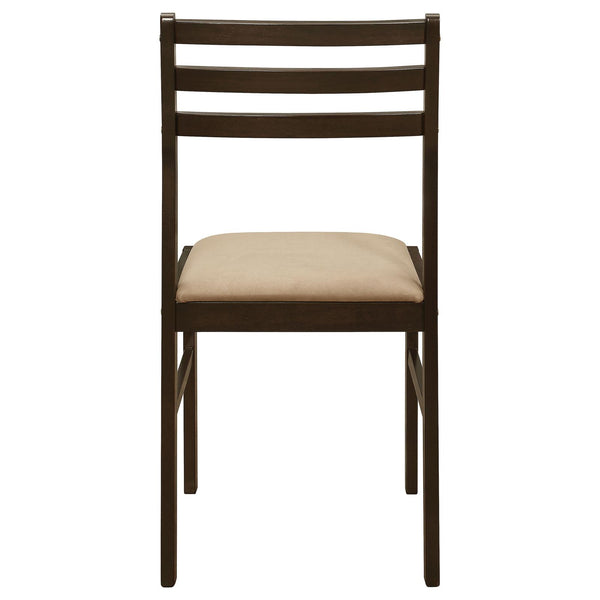 English Elm Cappuccino 3-Piece Drop Leaf Dining Set with Beige Upholstered Ladder-Back Chairs for Nooks B062P145671