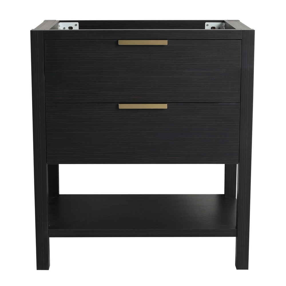 English Elm 30 30 Inch Bathroom Vanity Plywood with 2 Soft-Close Drawers, Freestanding Wood Feet, Water-Resistant Melamine W999140825