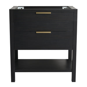 English Elm 30 30 Inch Bathroom Vanity Plywood with 2 Soft-Close Drawers, Freestanding Wood Feet, Water-Resistant Melamine W999140825
