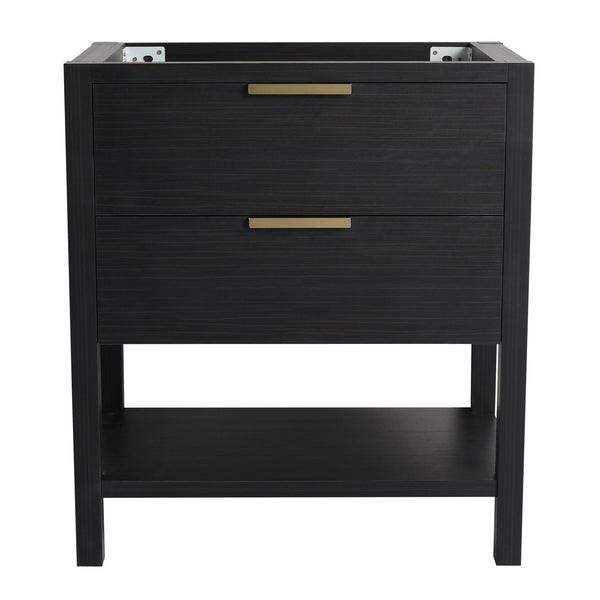 English Elm 30 30 Inch Bathroom Vanity Plywood with 2 Soft-Close Drawers, Freestanding Wood Feet, Water-Resistant Melamine W999140825