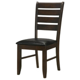 English Elm Cappuccino and Black Padded Seat Side Chairs (Set Of 2)