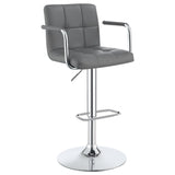 English Elm Grey and Chrome Adjustable Bar Stool