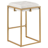 English Elm Beige and Gold Square Counter Height Stools (Set Of 2)