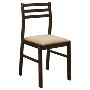 English Elm Cappuccino 3-Piece Drop Leaf Dining Set with Beige Upholstered Ladder-Back Chairs for Nooks B062P145671