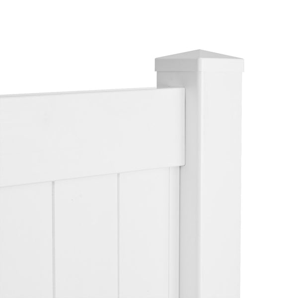 English Elm 2 White Vinyl Privacy Fence Panels Tongue Groove Picket Outdoor Backyard 6ft B100128095