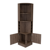 English Elm Bar Cabinet Papprika, Living Room, Dark Walnut