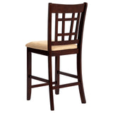 English Elm Warm Tan and Warm Brown Lattice Back Counter Height Stools (Set Of 2)