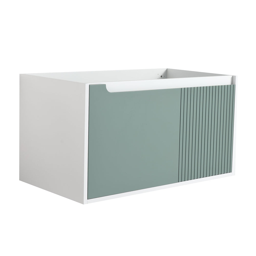 English Elm 36'' 36" Floating Wall-Mounted Bathroom Vanity Cabinet, 2-Door Soft-Close Hinges, Eco Plywood, Water-Resistant Finish W999P146238