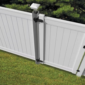 English Elm Fence Gate White Vinyl Privacy Panel Weatherproof Rot Resistant Curb Appeal Design B100S00001