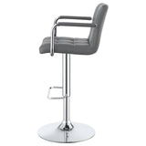 English Elm Grey and Chrome Adjustable Bar Stool