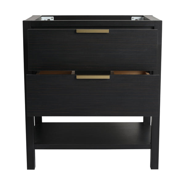English Elm 30 30 Inch Bathroom Vanity Plywood with 2 Soft-Close Drawers, Freestanding Wood Feet, Water-Resistant Melamine W999140825