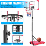 Hearth and Haven Luster Portable Basketball Goal System with Stable Base and Wheels, Pink and Transparent W1408138178