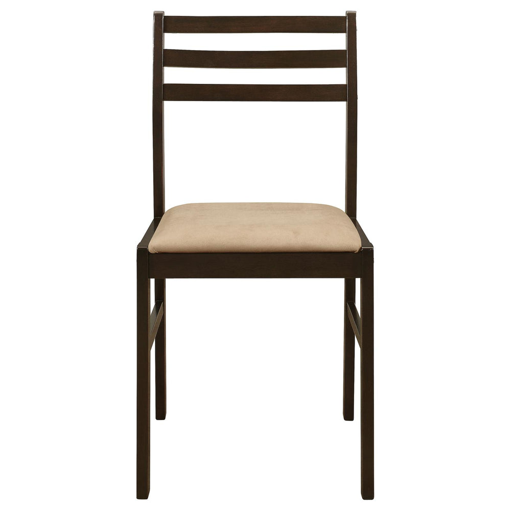 English Elm Cappuccino 3-Piece Drop Leaf Dining Set with Beige Upholstered Ladder-Back Chairs for Nooks B062P145671