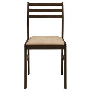 English Elm Cappuccino 3-Piece Drop Leaf Dining Set with Beige Upholstered Ladder-Back Chairs for Nooks B062P145671