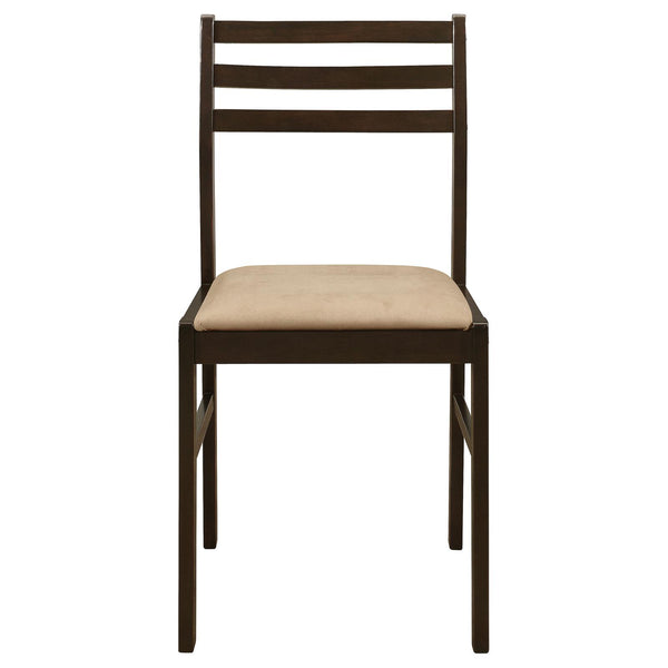 English Elm Cappuccino 3-Piece Drop Leaf Dining Set with Beige Upholstered Ladder-Back Chairs for Nooks B062P145671