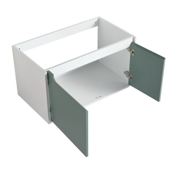 English Elm 36'' 36" Floating Wall-Mounted Bathroom Vanity Cabinet, 2-Door Soft-Close Hinges, Eco Plywood, Water-Resistant Finish W999P146238