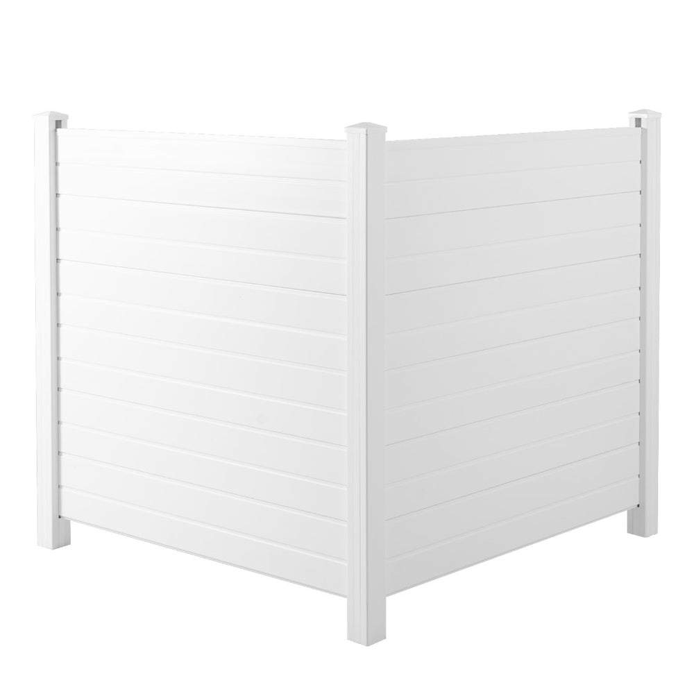 English Elm Privacy Vinyl Fence Panel Kit for Outdoor Ac Units Trash Cans and Pool Gear B100P143654