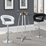 English Elm Black and Chrome Adjustable Bar Stool