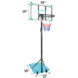 Hearth and Haven Luster Portable Basketball Goal System with Stable Base and Wheels, Blue and Transparent W1408138176