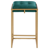 English Elm Hunter Green and Gold Counter Height Stools (Set Of 2)