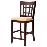 English Elm Warm Tan and Warm Brown Lattice Back Counter Height Stools (Set Of 2)