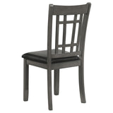 English Elm Medium Grey and Black Lattice Back Side Chairs (Set Of 2)