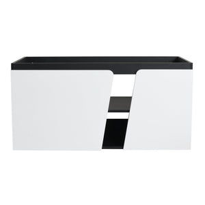 English Elm 40'' Floating Wall-Mounted Vanity Cabinet with Soft-Close Doors, Eco Plywood, Scratch & Water-Resistant Finish W999P146430