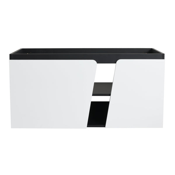 English Elm 40'' Floating Wall-Mounted Vanity Cabinet with Soft-Close Doors, Eco Plywood, Scratch & Water-Resistant Finish W999P146430