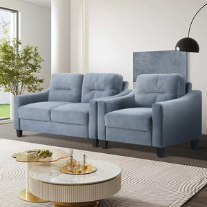 English Elm Couch Compact One-Seat Sectional Sofa In Soft Chenille - Perfect For Small Spaces & Modern Style W2121137238