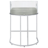 English Elm Grey and Chrome Acrylic Back Stools (Set Of 2)