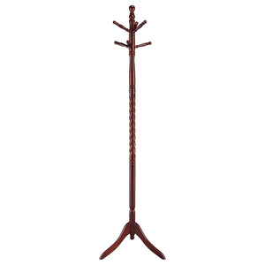 English Elm Merlot Coat Rack Twisted Post Design with 6 Swiveling Hooks, 71.5" Tall Ruberwood Classic Organizer B062P145643