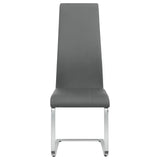 English Elm Grey and Chrome High Back Side Chairs (Set Of 4)