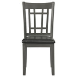 English Elm Medium Grey and Black Lattice Back Side Chairs (Set Of 2)