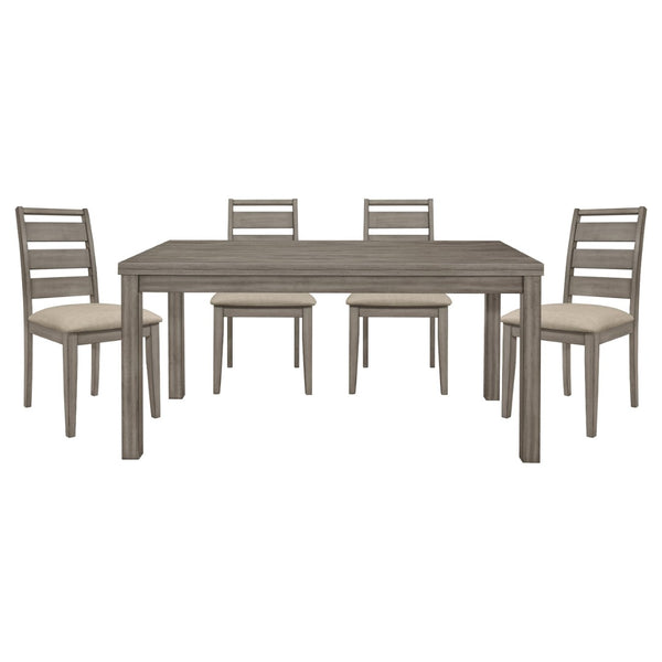 English Elm Weathered Gray 5-Piece Rustic Dining Set With Padded Chairs – Stylish, Durable, And Easy To Assemble! B011S00649-GIGA