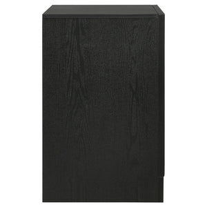 English Elm Black Modern 2-Drawer Nightstand with Hidden Felt-Lined Jewelry Tray, Metallic Accents & Crystal Pulls B062P145652
